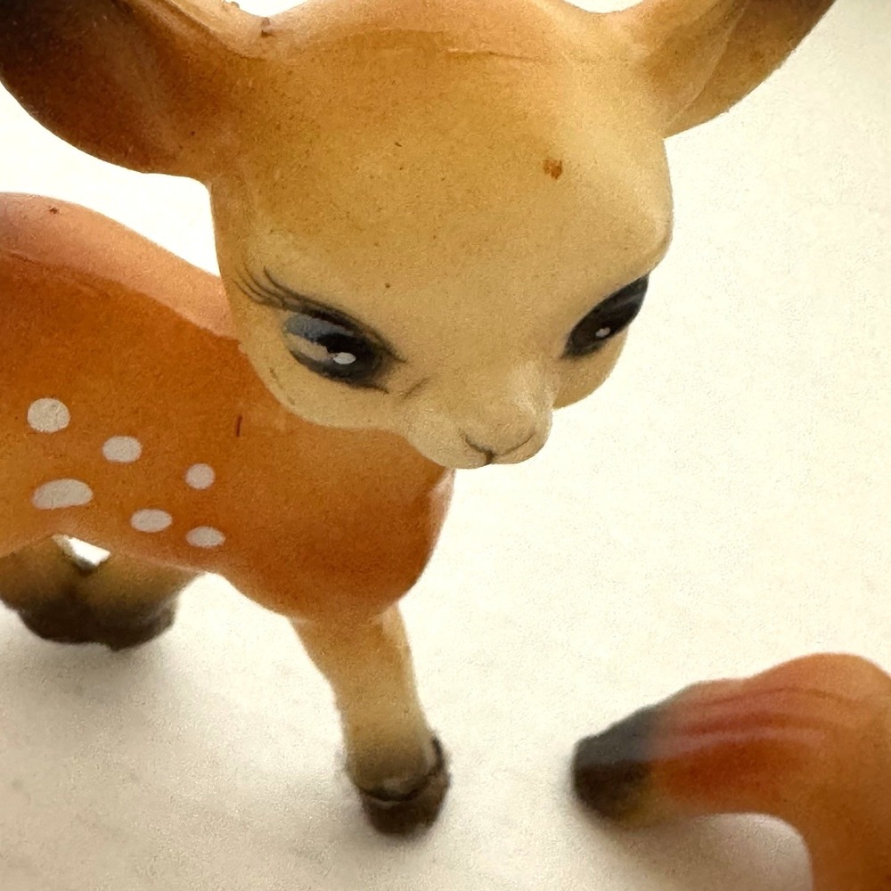 Vintage Hard Plastic Deer Bambi Laying Standing Blow Mold Figure - Picture 2 of 9